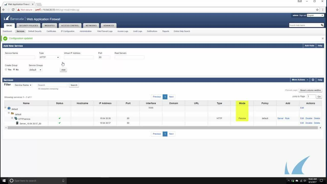 Web application firewall configuration overview