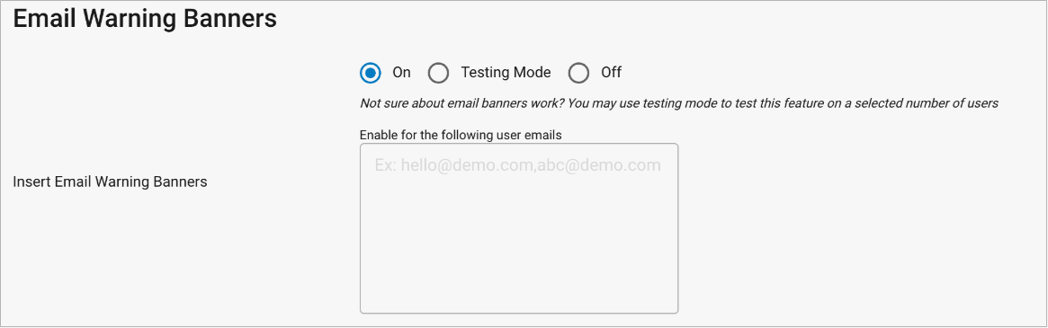 emailWarningBannersTestingMode.png