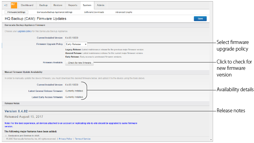 System Page Barracuda Campus