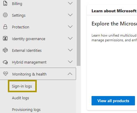 Monitoring and Health Sign in Entra.png