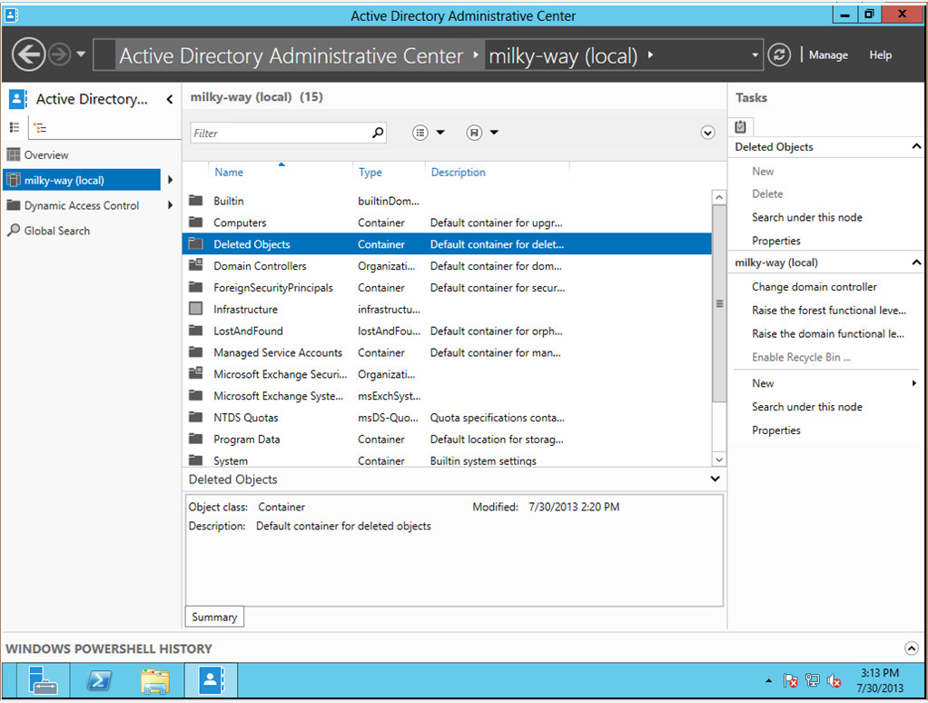 Restoring Deleted Objects From Active Directory Using Ad 1550