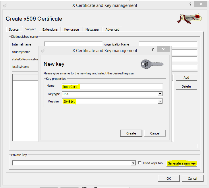 new key generate Campus   How with to Create Certificates XCA Barracuda